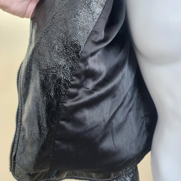 BLANK NYC Women's Patent Leather PUNK BIKER Jacket - Size Small - Picture 13 of 13